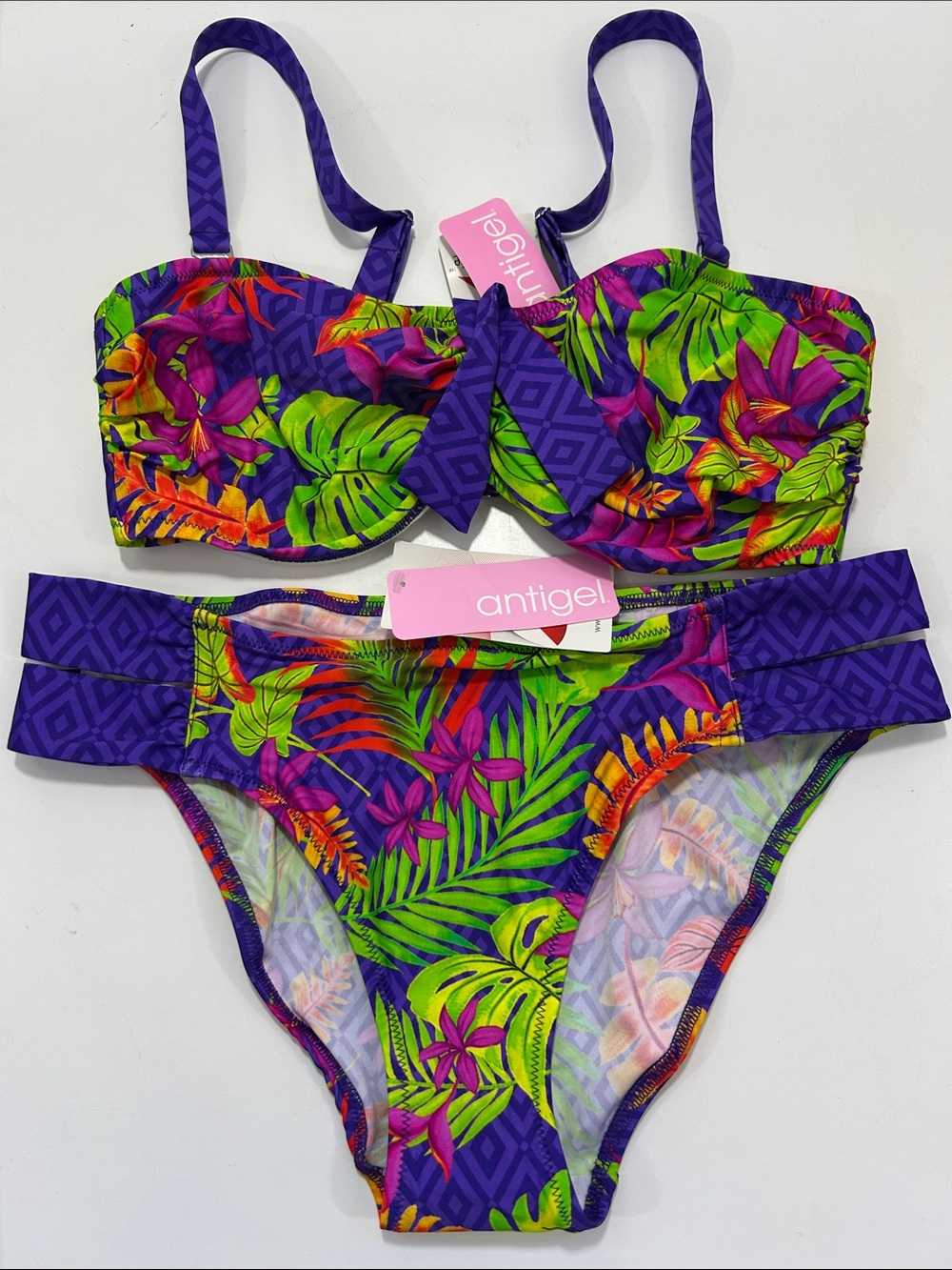 Lise Charmel Antigel Tropical Floral Bikini Top(34E) and Bottom (XL)